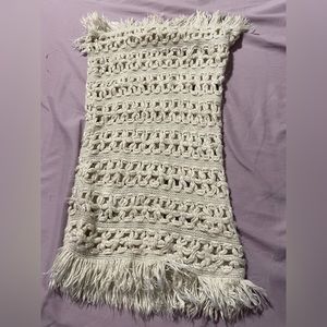 Light cream colored scarf for chilly temperatures